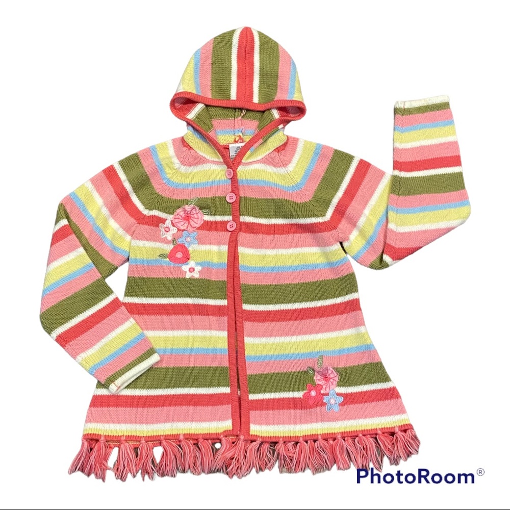 Knitted hooded sweater multicolor